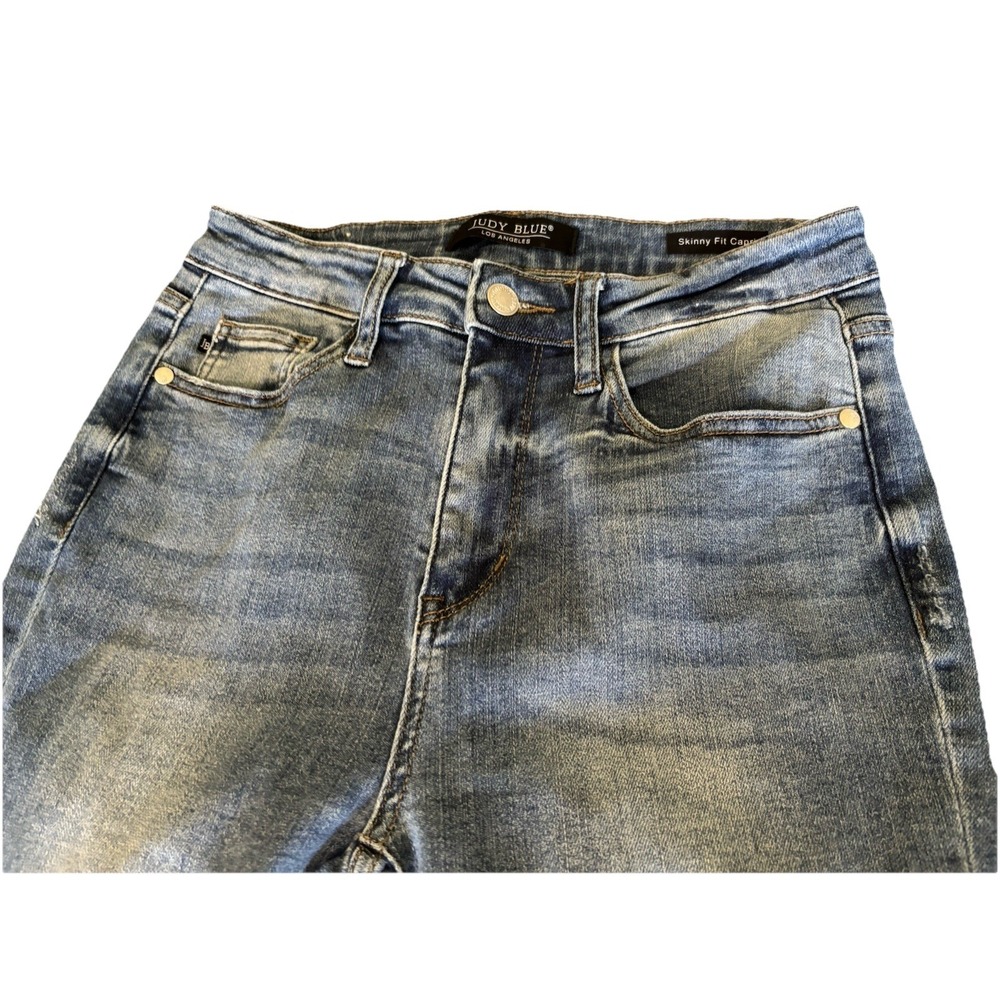 Judy Blue Skinny Fit Capri Blue Jeans Size 5/27 JB78101 - Picture 2 of 7